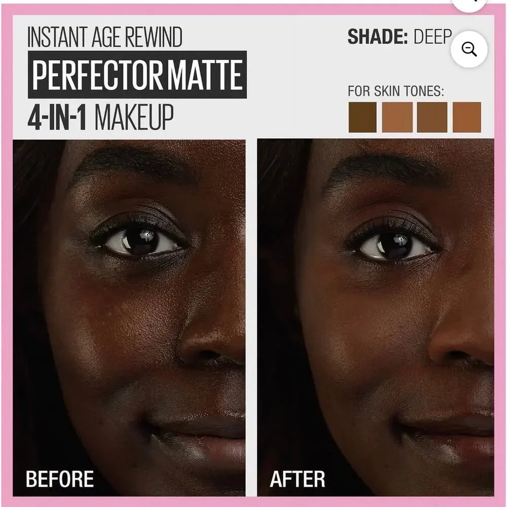 2 -Maybelline Instant Age Rewind Perfector 4-In-1 Matte Makeup NEW Deep Fonce